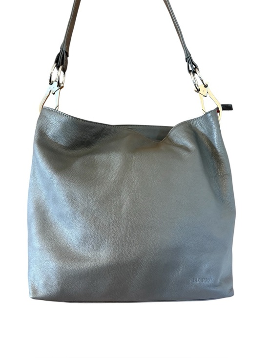 Nappa Handbags - Nappa, Canadian Brand, Gray Leather Shoulder Bag, like new!